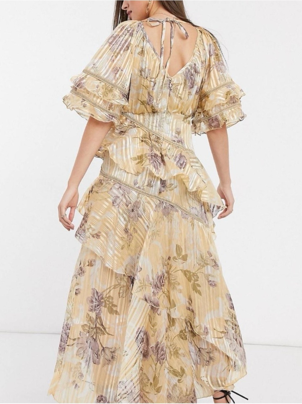 ASOS Yellow Floral High-Low Ruffle Dress - Picture 2 of 6